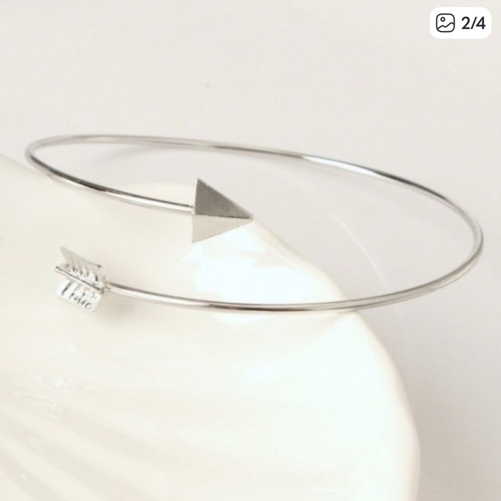 Silver  Arrow Bangle Bracelet